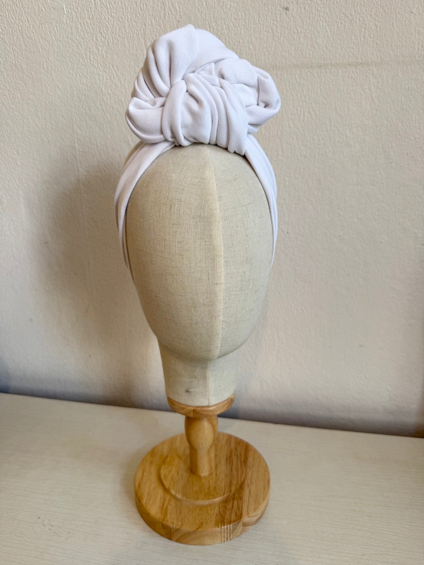 White vintage style headscarf