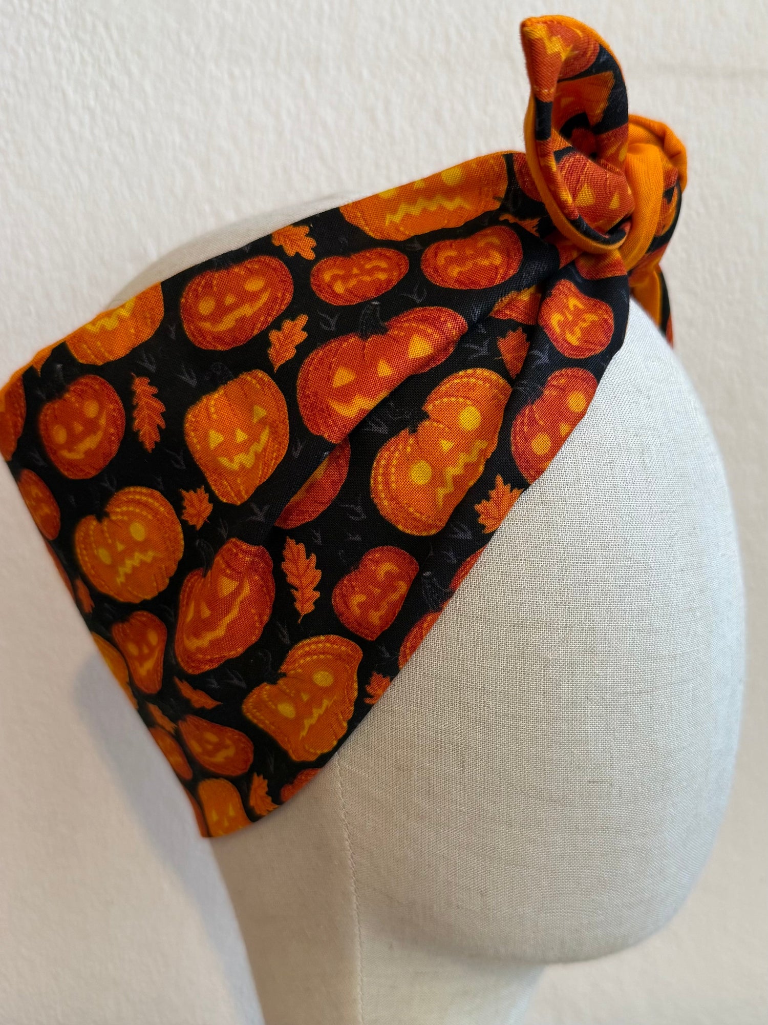 halloween pumpkin print alternative fashion headscarf