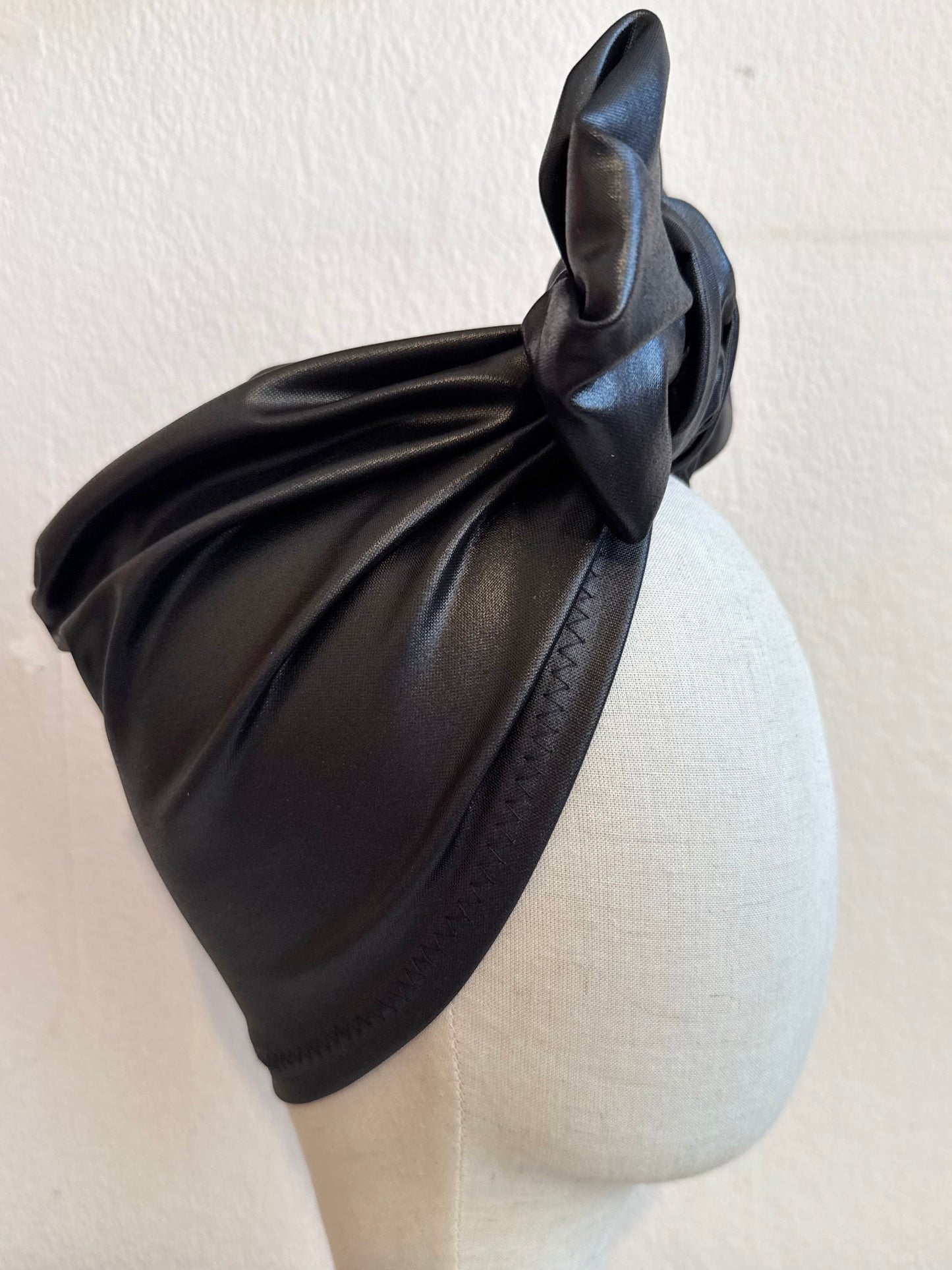 black gothic alternative turban hat