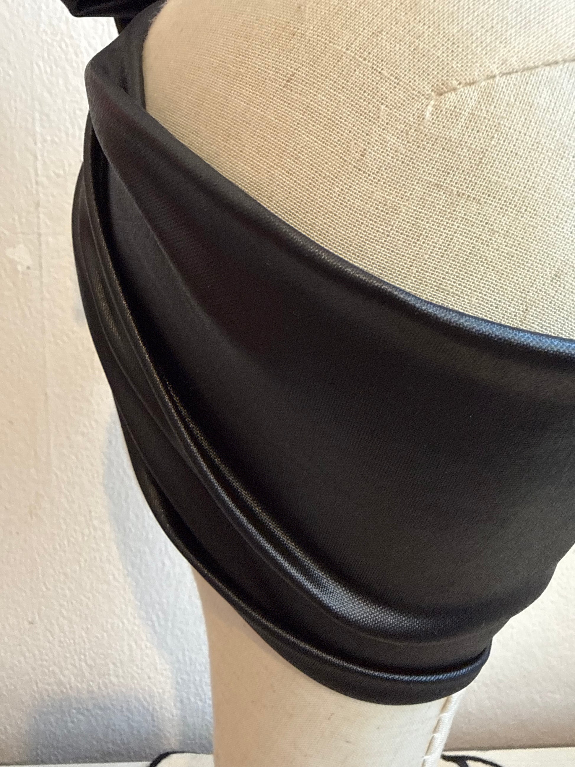 black gothic alternative leather look headband