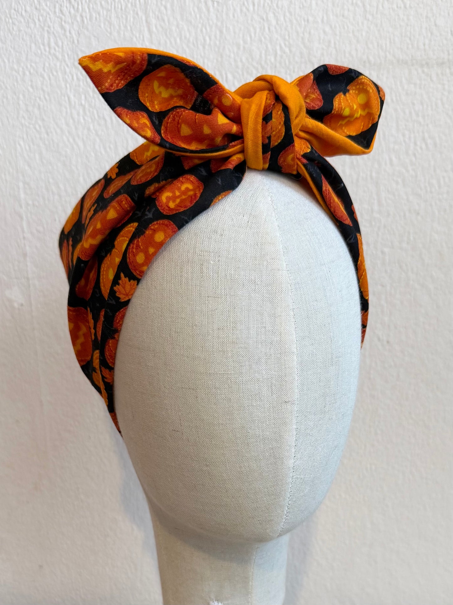 halloween pumpkin print alternative fashion headscarf