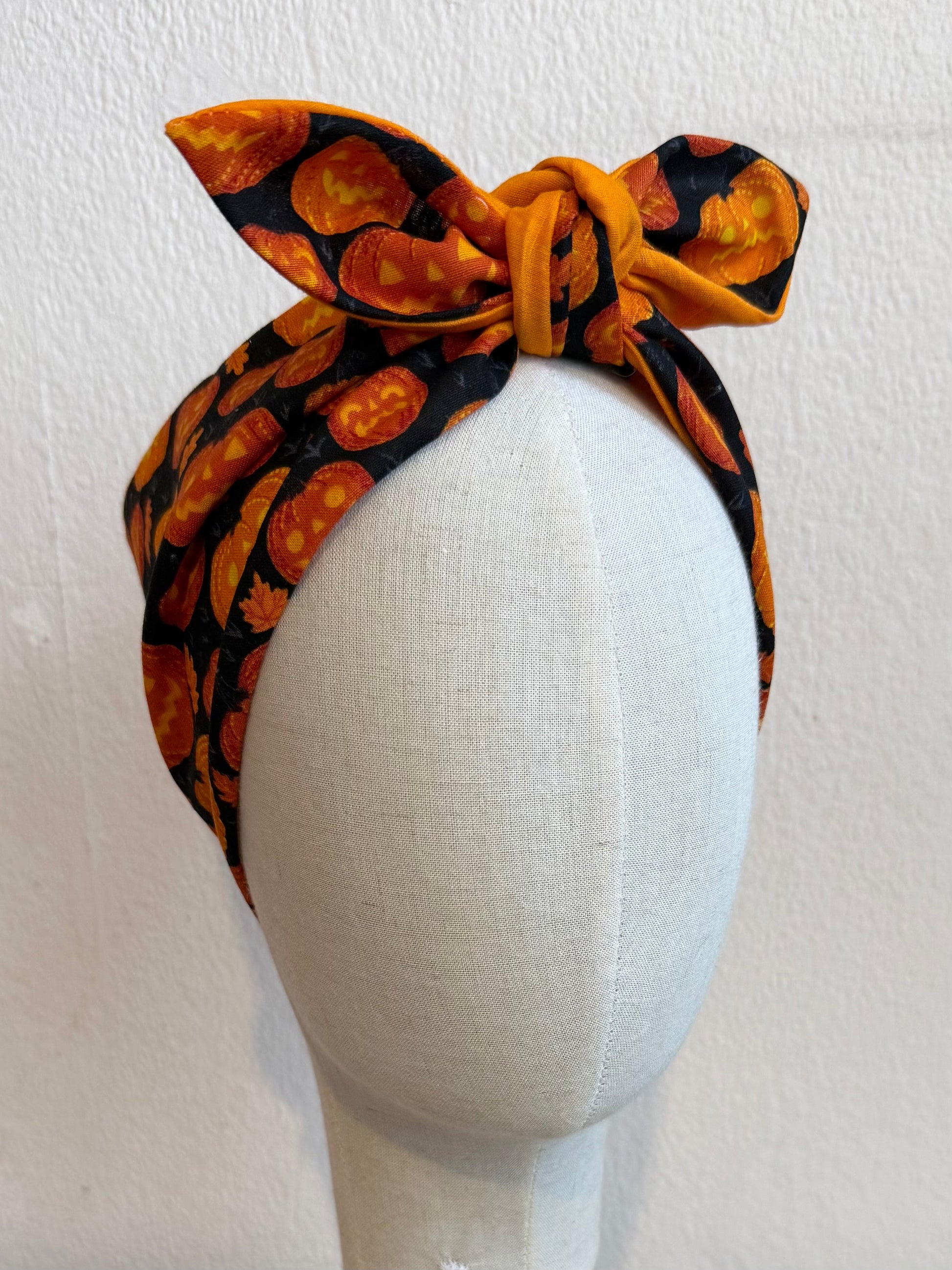 halloween pumpkin print alternative fashion headscarf