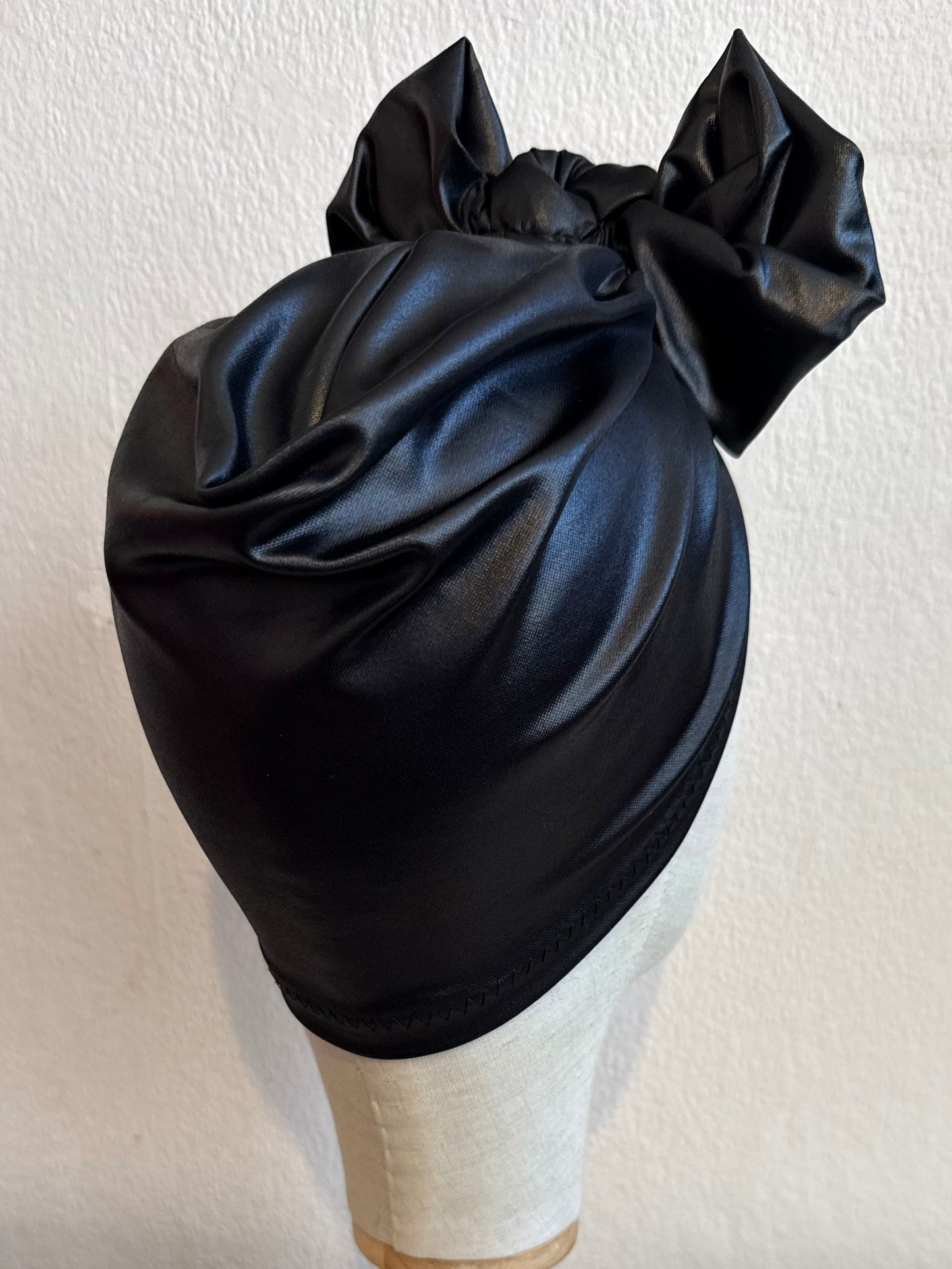 black gothic alternative turban hat