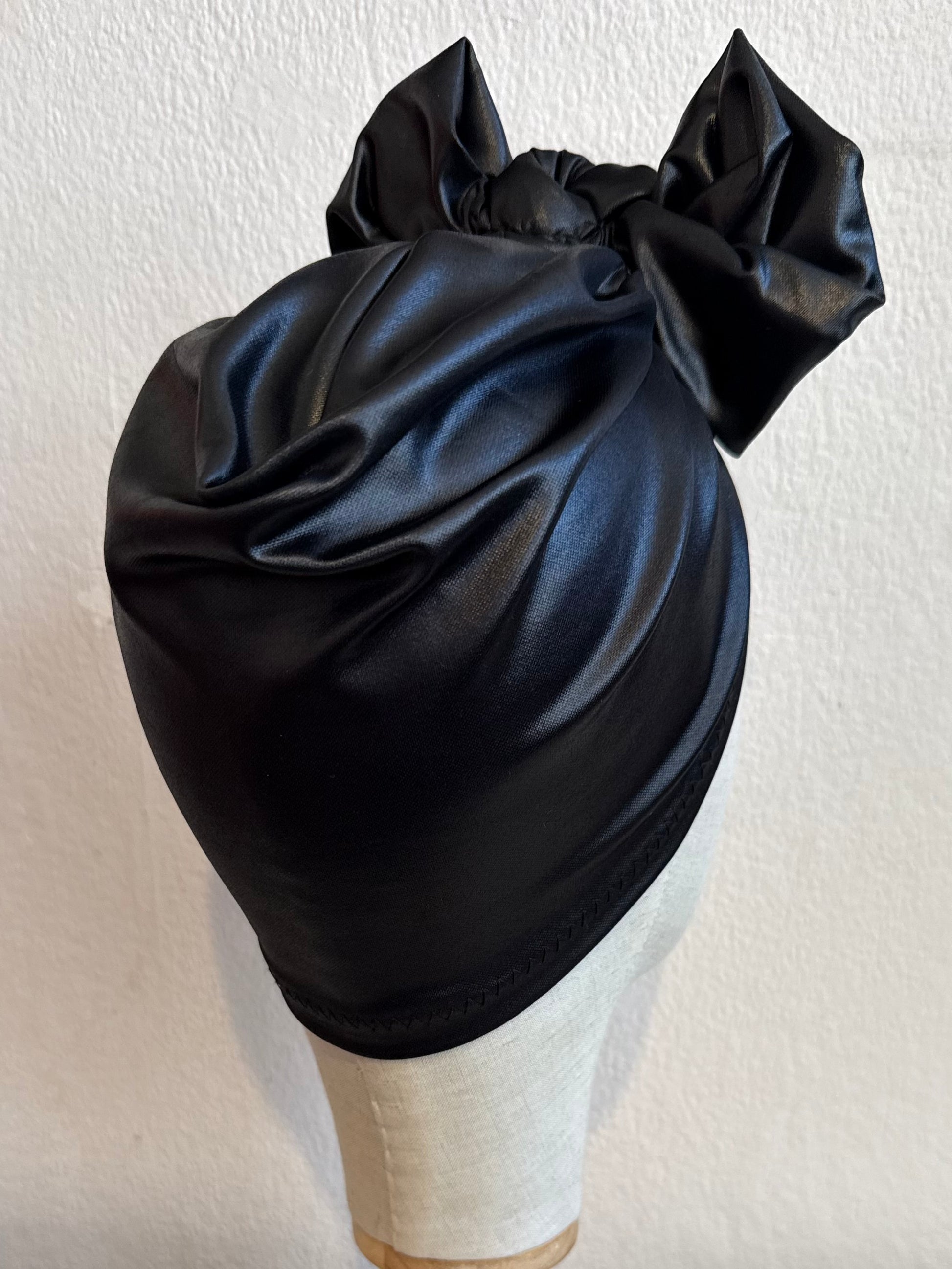 black gothic alternative turban hat