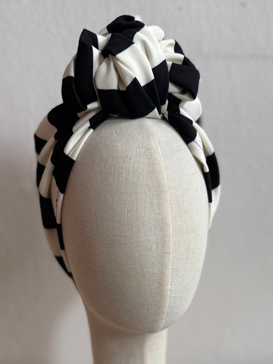 spooky striped stretchy turban