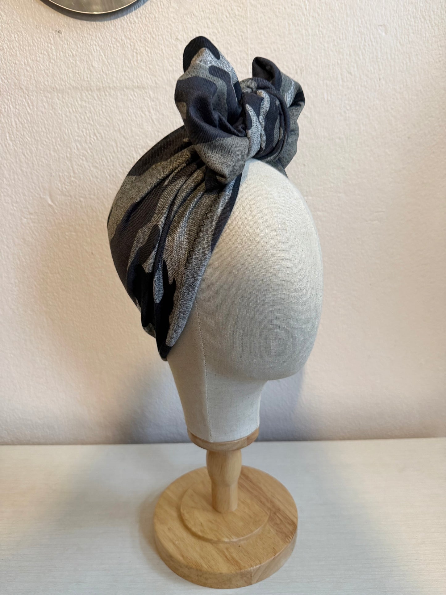 Camo Print Alternative Fashion Pre-tied Turban (Full Coverage)