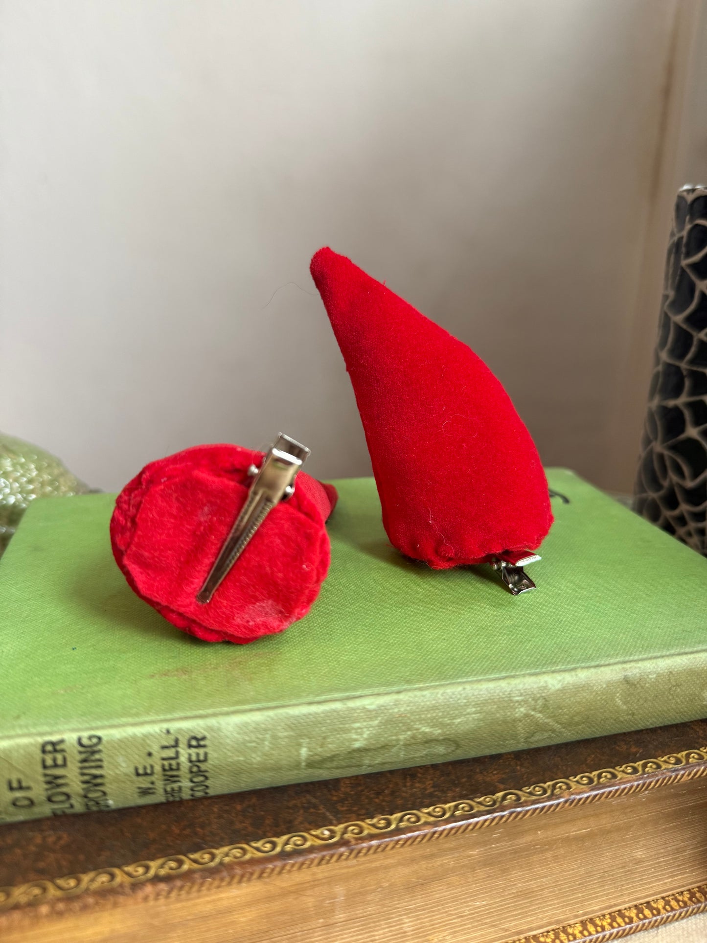 Red Velvet Devil Horns (Hair Clips)