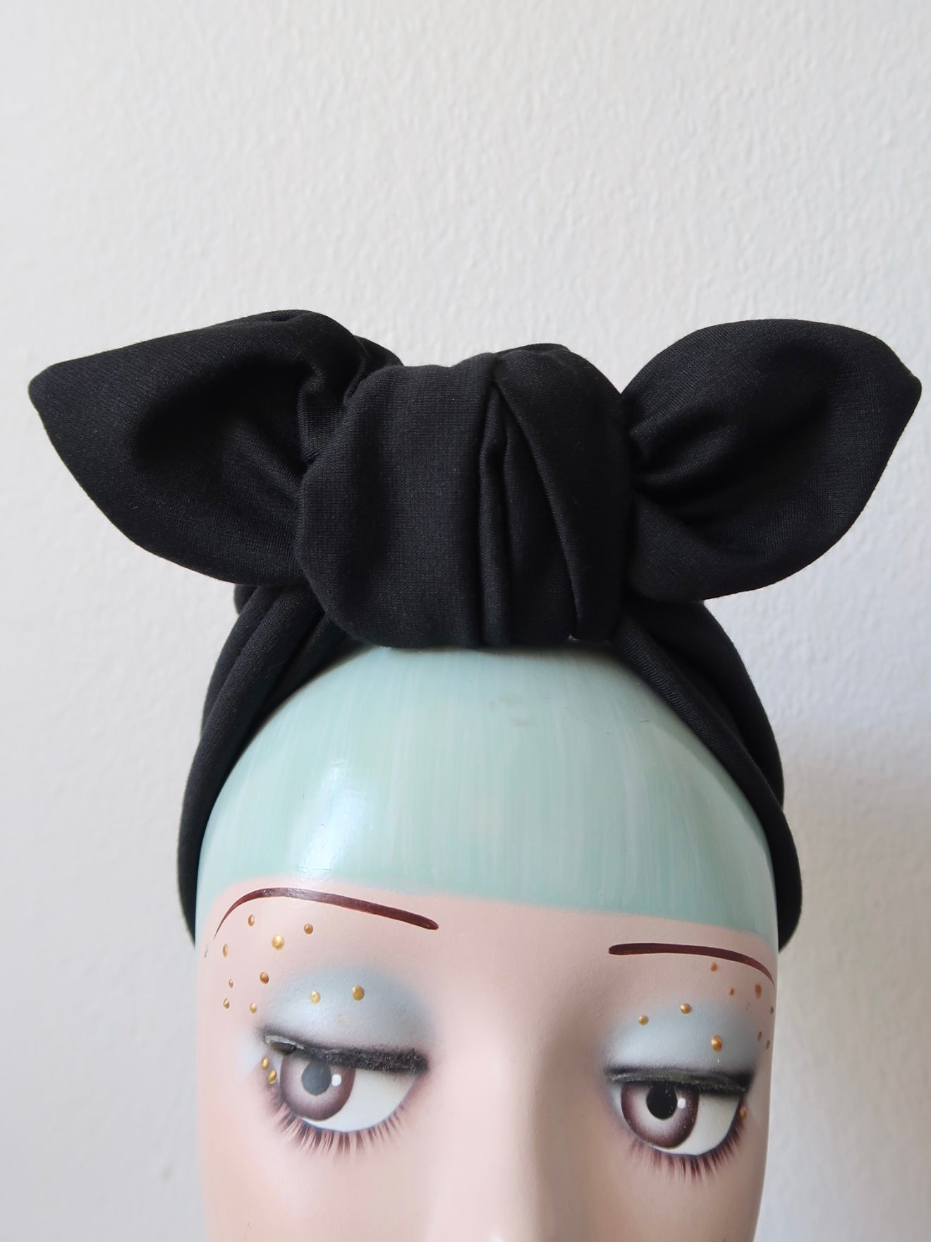 black alternative spooky vintage style stretch headband