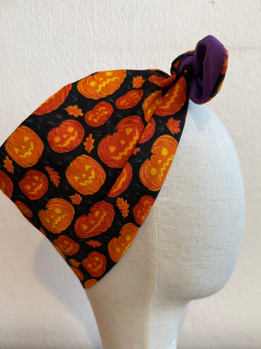 halloween pumpkin print alternative fashion headscarf