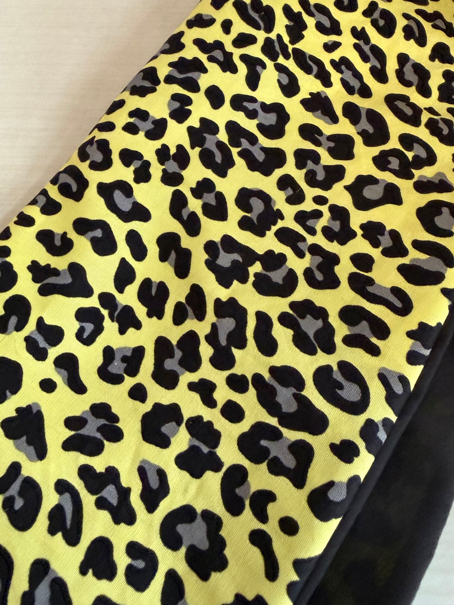 Yellow Leopard Print Headscarf (self tie)
