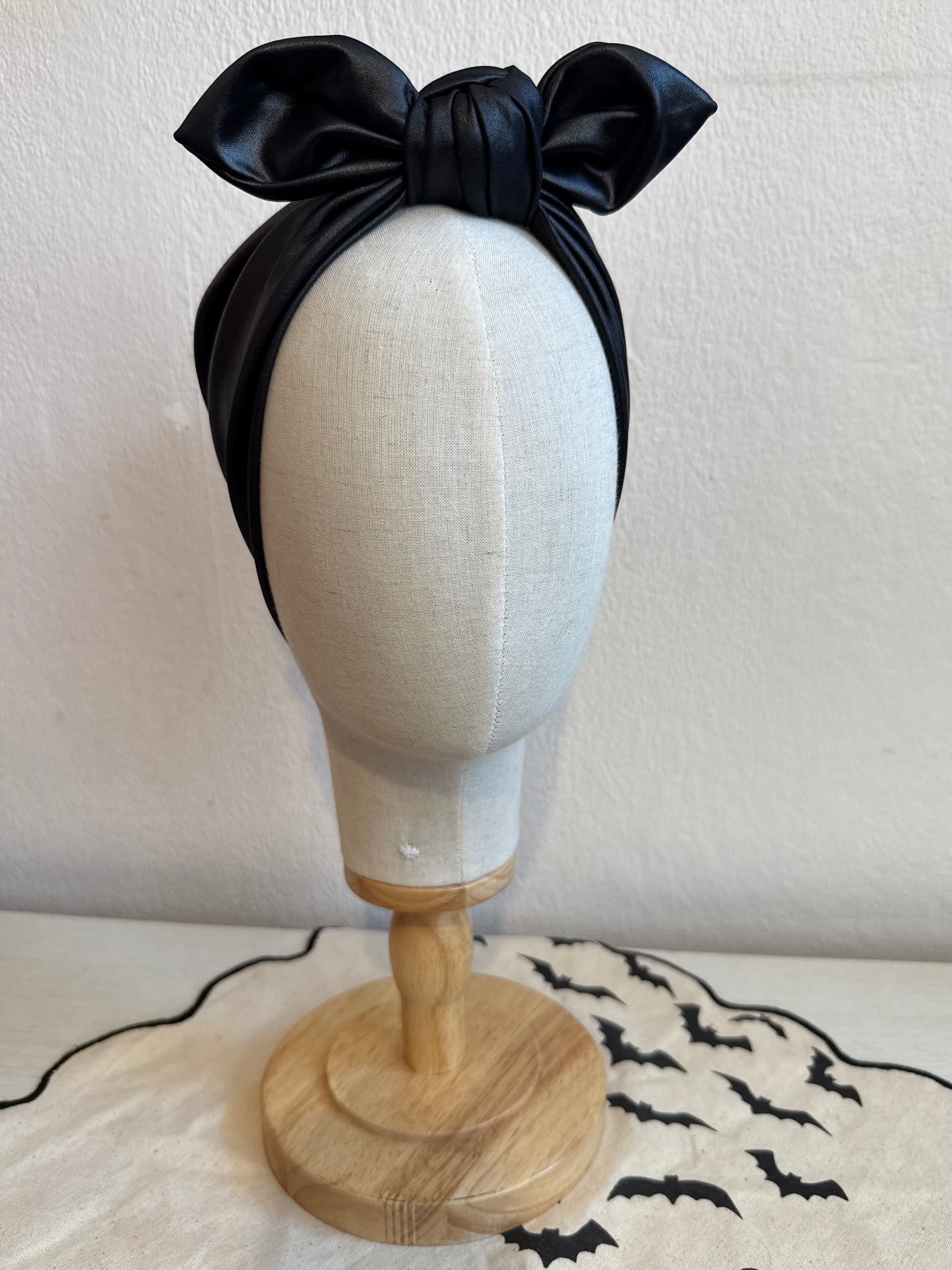black gothic alternative leather look headband
