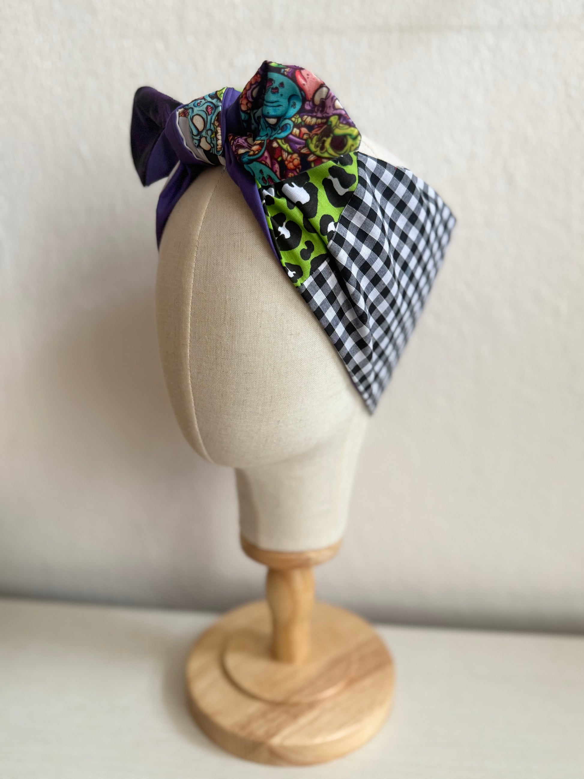 Patchwork Spooky Headscarf summerween halloween alternative
