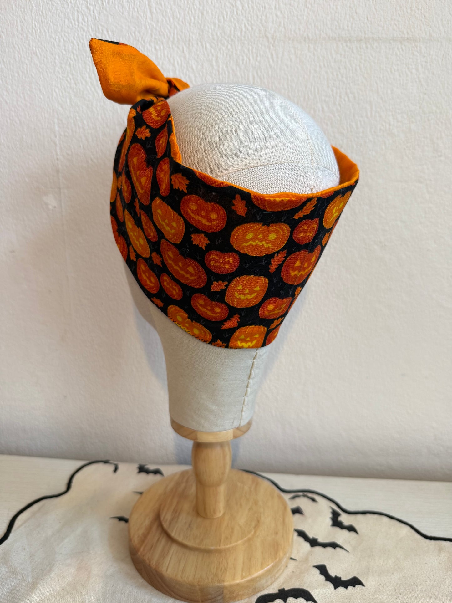 halloween pumpkin print alternative fashion headscarf