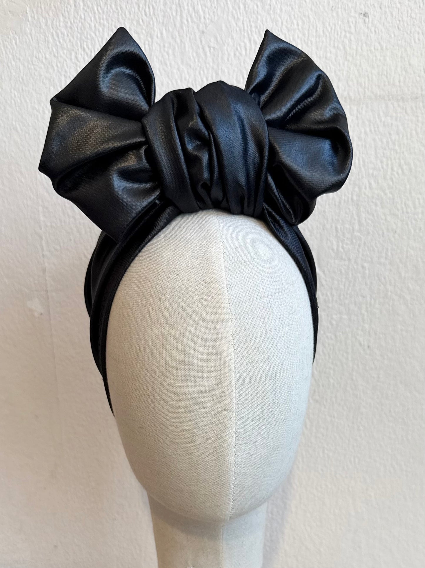 black gothic alternative turban hat