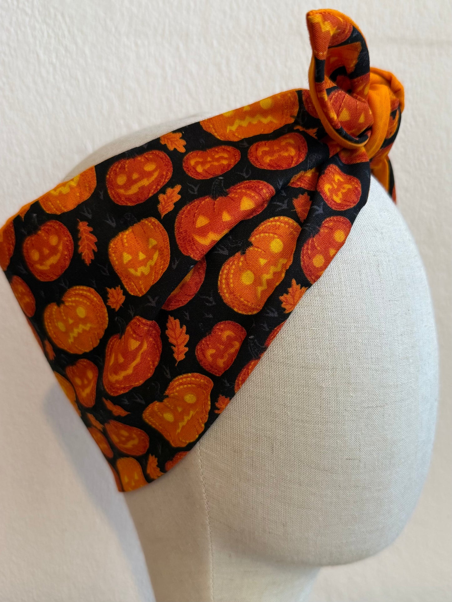 halloween pumpkin print alternative fashion headscarf