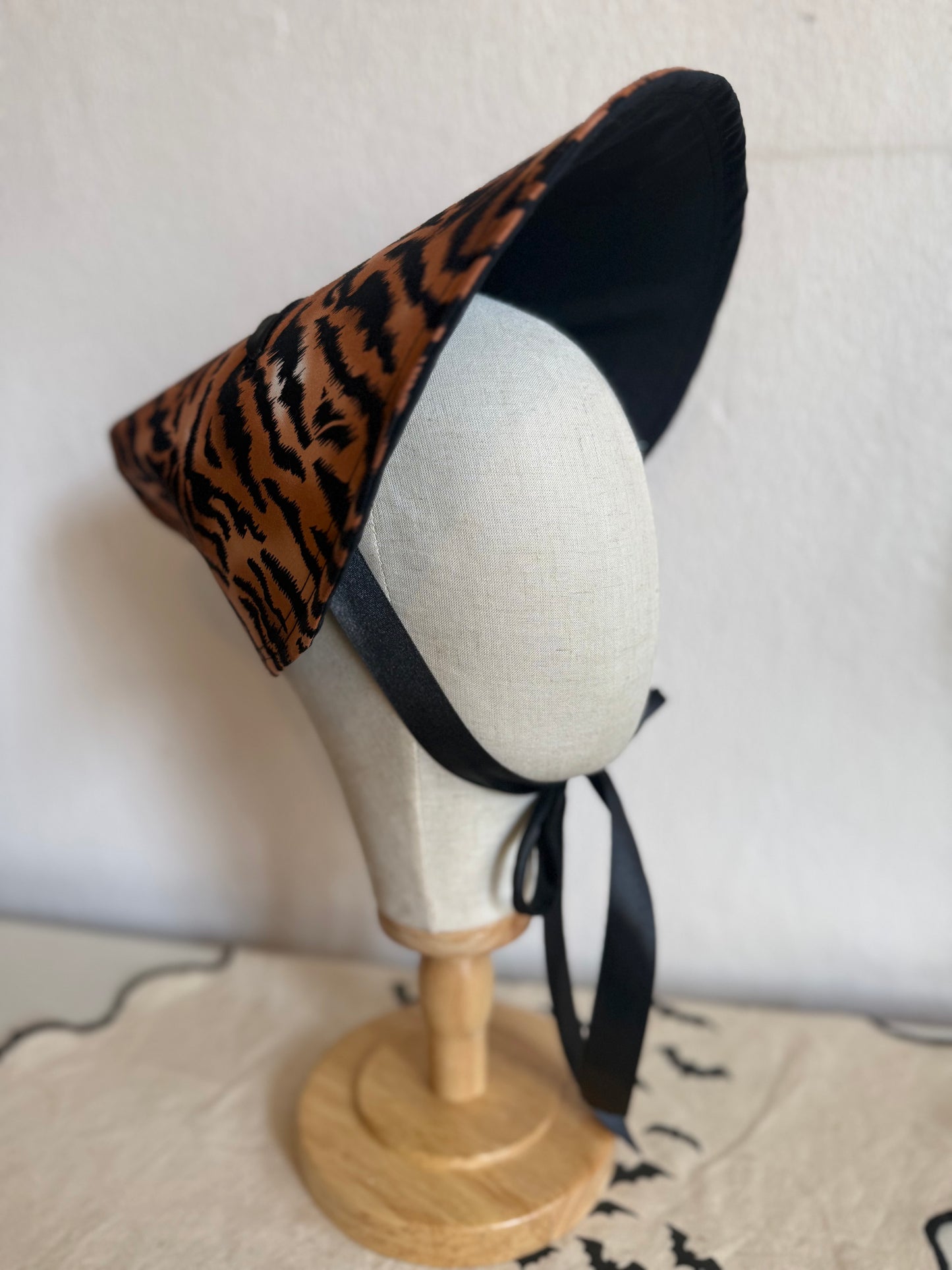 SALE ITEM: Tiger Print/Black Handmade Sun Hat