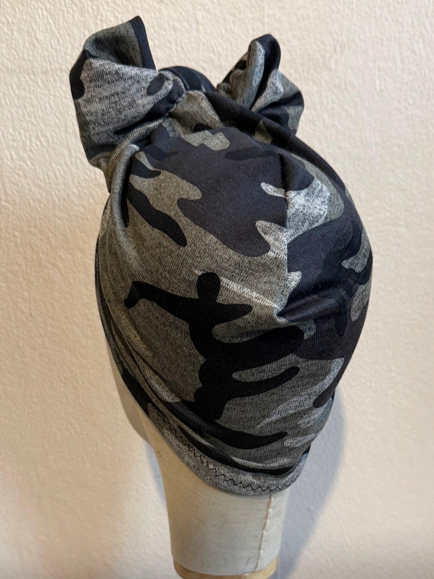 Camo Print Alternative Fashion Pre-tied Turban (Full Coverage)