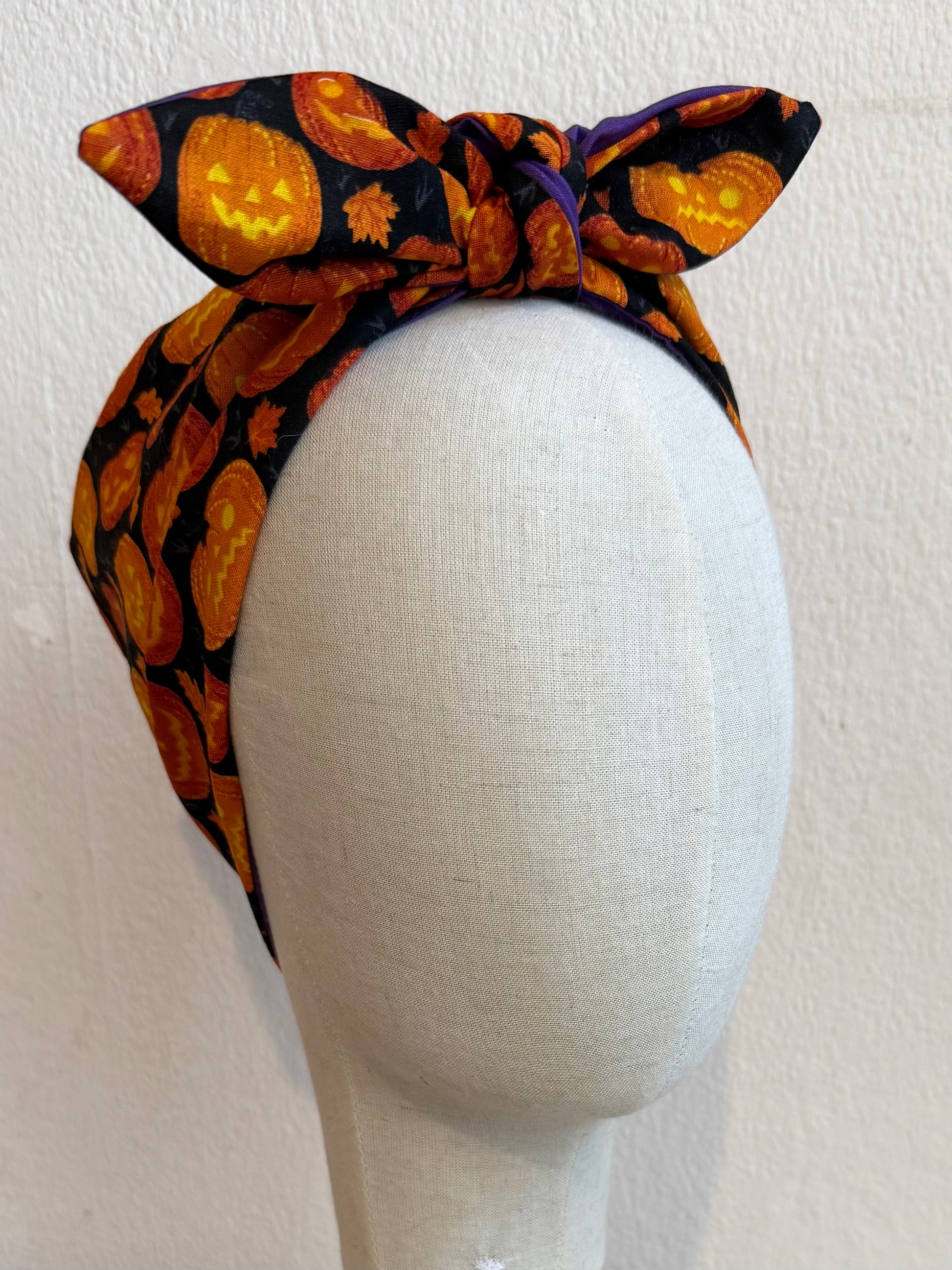 halloween pumpkin print alternative fashion headscarf