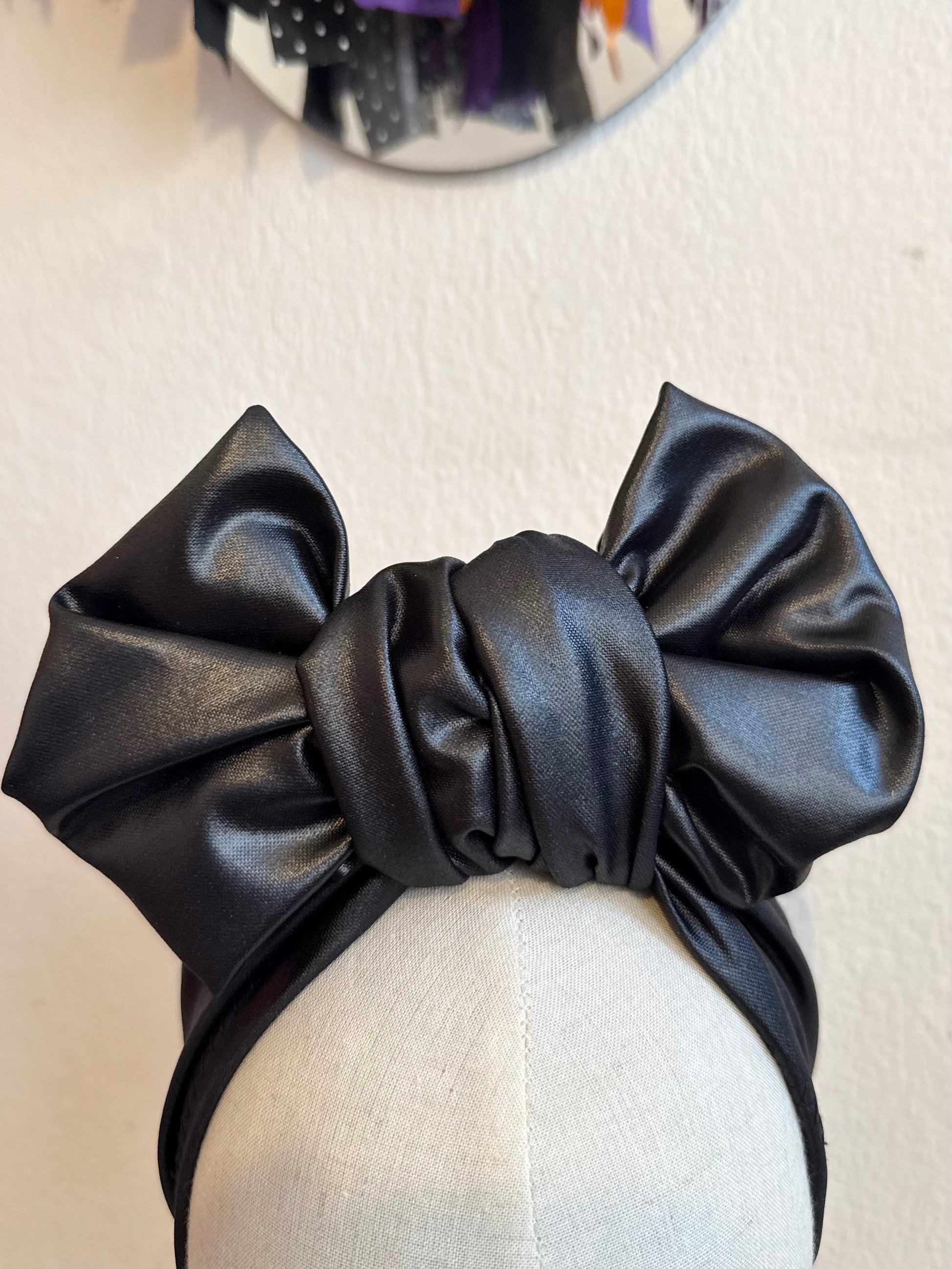 black gothic alternative turban hat