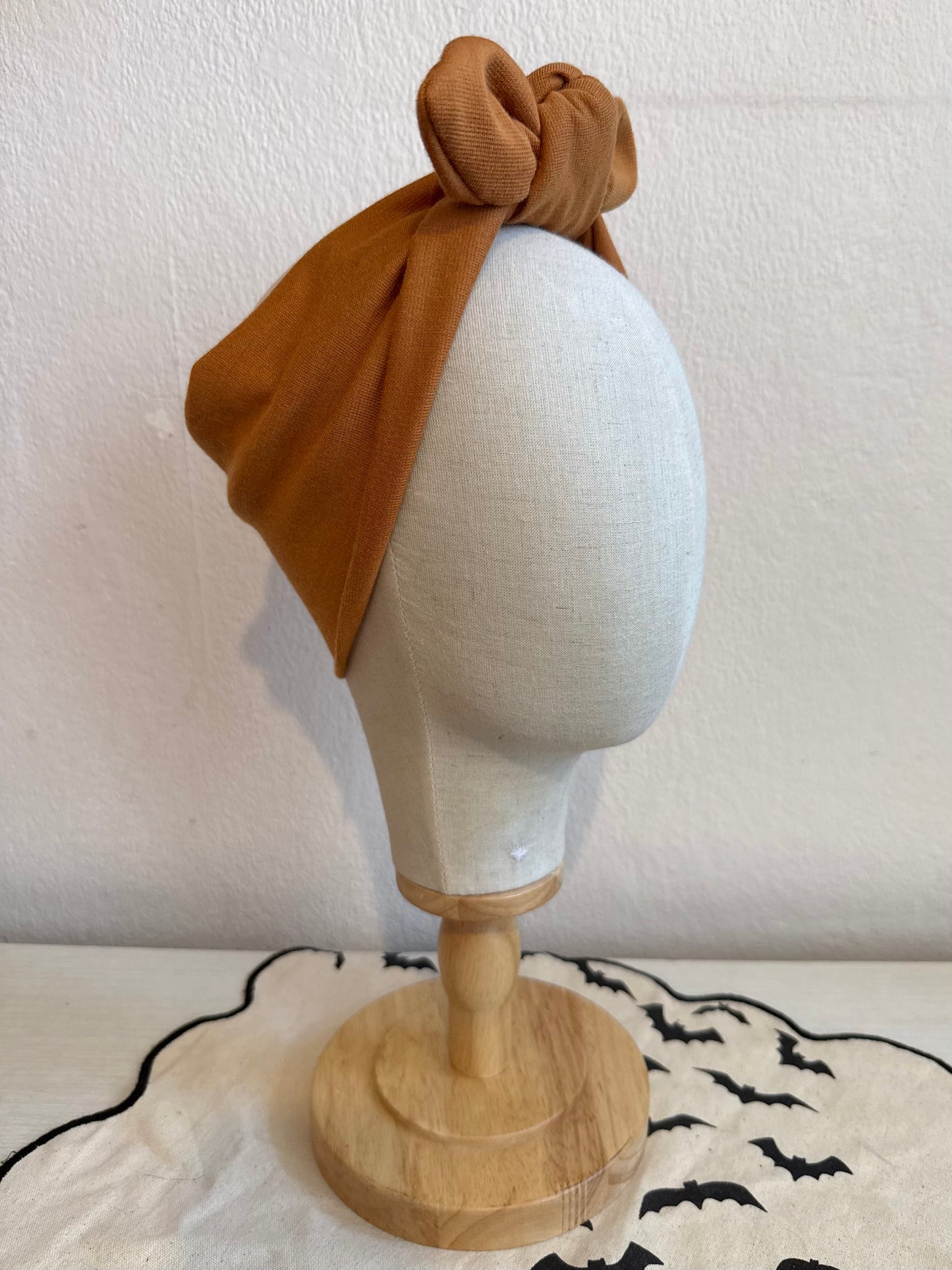 vintage style mustard jersey headband headscarf