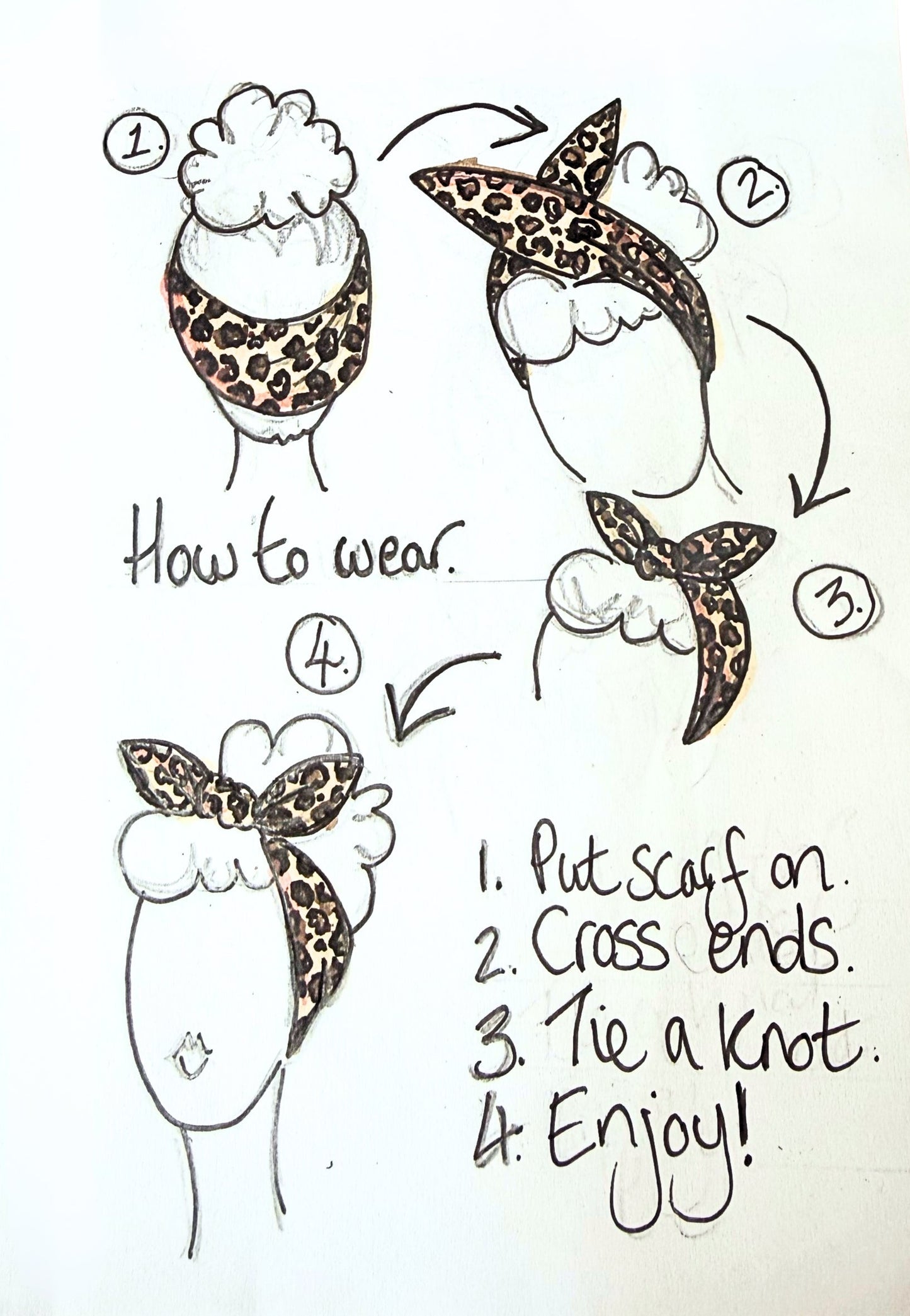 Yellow Leopard Print Headscarf (self tie)