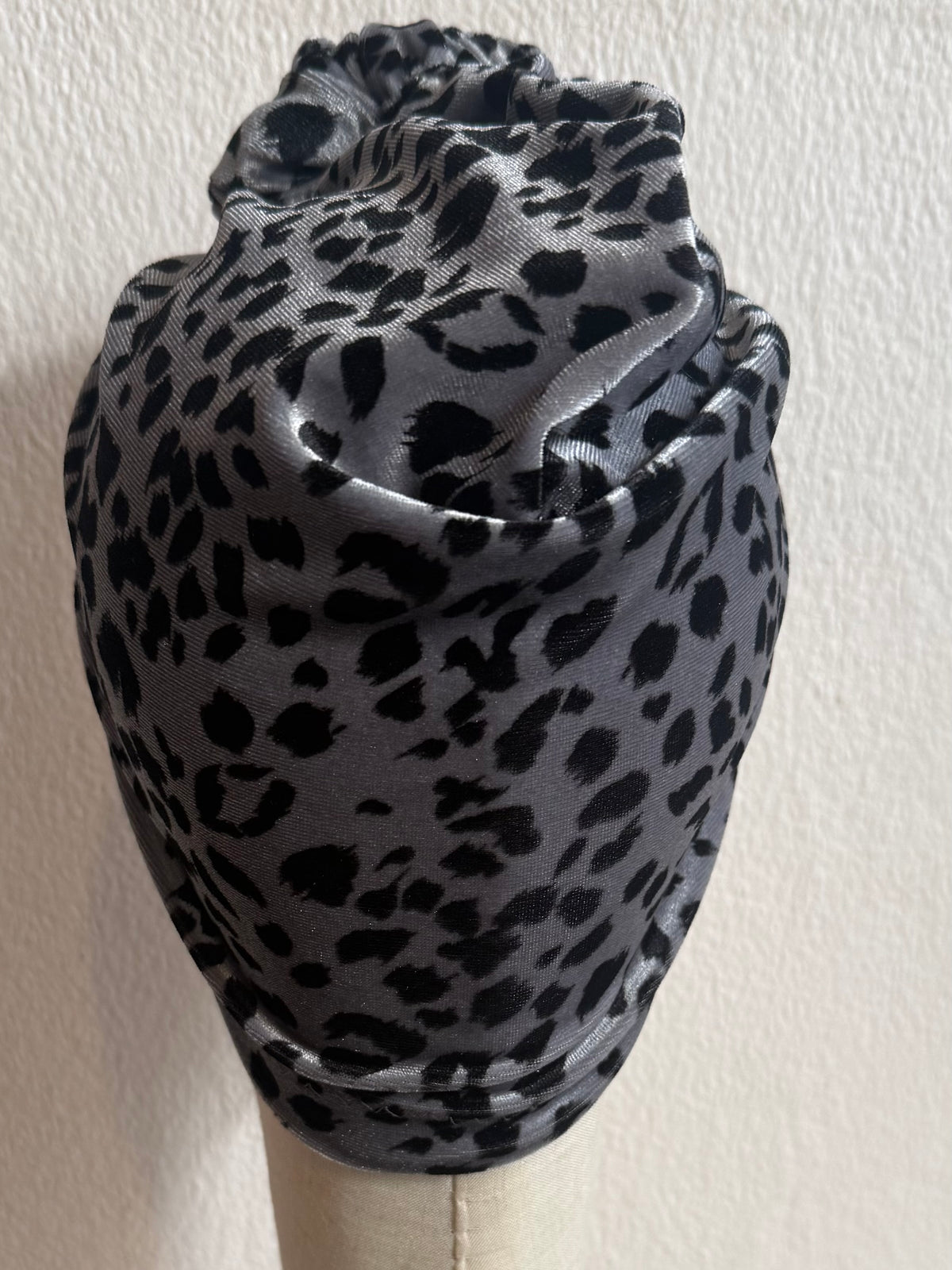 leopard print velvet turban