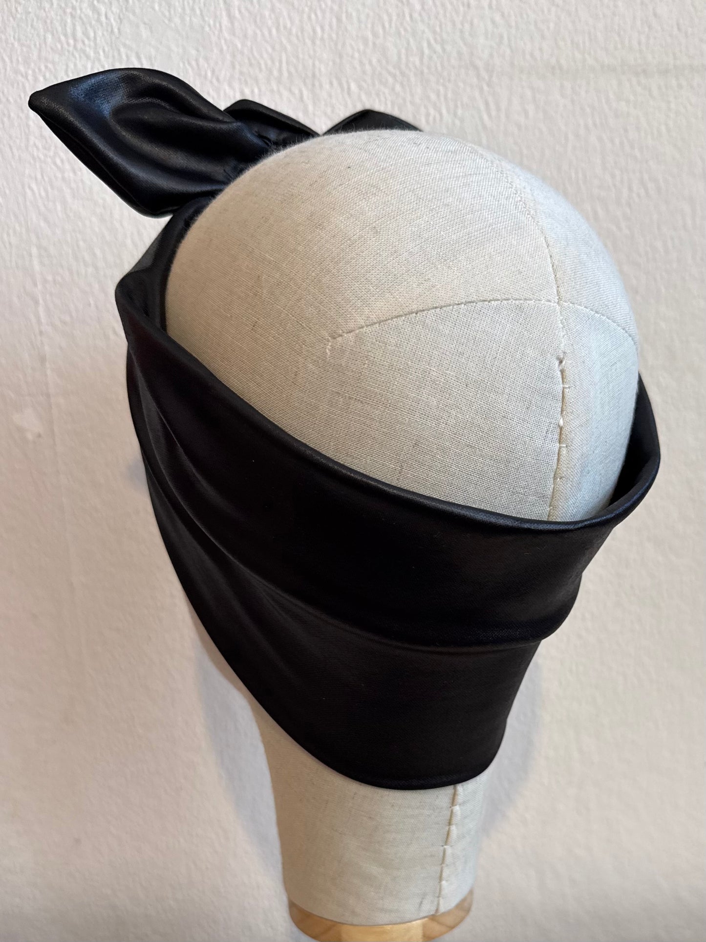 black gothic alternative leather look headband
